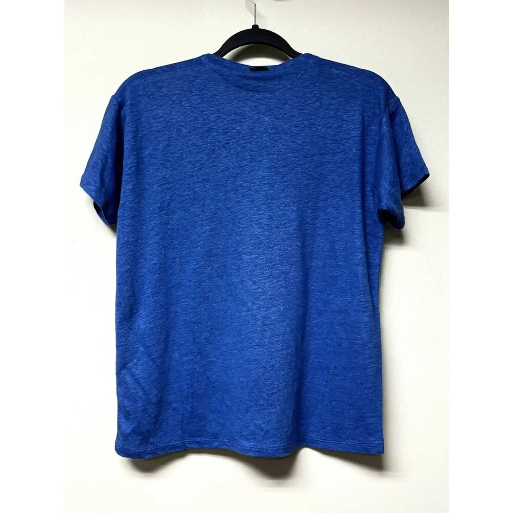 NWT - LUNYA 100% Linen Knit Henley Pajama Short Set, Blue, Sz XS - Picture 4 of 11